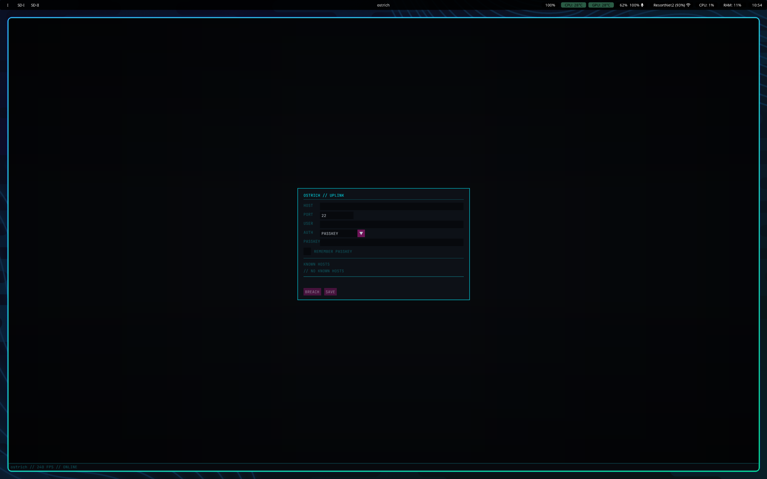 Ostrich - SSH Connection